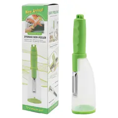 TRIPLE CLEAN - Picador Pelador De Verduras Y Frutas Con Recipiente