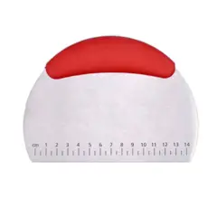 TRIPLE CLEAN - Espatula Cortador Masa Y Escala De Medición En Acero Inox Rojo