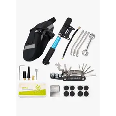 GENERICO - Kit Herramienta Despinche Bicicleta Inflador Bomba Parches Negro