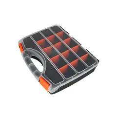 GENERICO - Caja Organizador De Tornillos 16 Compartimientos Hextul Negro