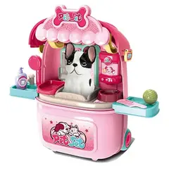OEM - Set Maleta Veterinaria con Mascota Y Accesorios Rosa y Azul