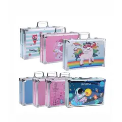 OEM - Kit Set Arte Dibujo Maletin Metalico Pinturas 145 Pieza astronauta