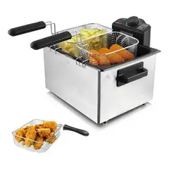 OEM - Freidora Eléctrica de Aceite Sokany 5 Litros con 3 Cestas – Acero Inoxidable
