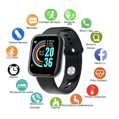 GENERICO - Reloj Inteligente Smartwatch Bluetooth Sensor Pulso Cardiaco NEGRO