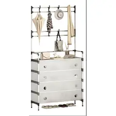 GENERICO - Perchero Multifuncional Con Zapatero Con Tapa