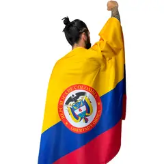 GENERICO - Bandera Colombia Capa 150x90cm Con Mangas Grande Países