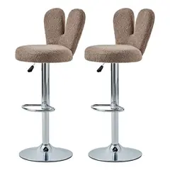 GENERICO - Setx2 Silla Bar Butaco Tela Ovejera Giratoria Cocina Refgiro Café