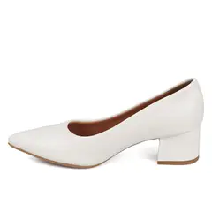 VIZZANO - Tacon Medio Cuadrado Blanco-Marfil