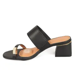 VIZZANO - Sandalia Tacon Medio Mule Negro
