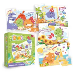 RONDA - Rompecabezas Juego de Mesa Infantil Dinosaurios 4 x 9 Piezas