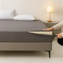 HARMONY HOME - Funda para Colchón con Cremallera 140X190 Gris