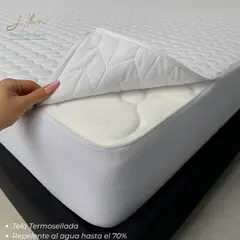 HARMONY HOME - Protector para Colchón con cremallera 120x190 Blanco