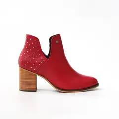 ANTONINA SHOES - Botines en Cuero Rojo con Taches