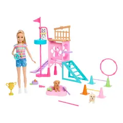BARBIE - Set Juego Stacie Al Rescate Entrenadora Cachorritos