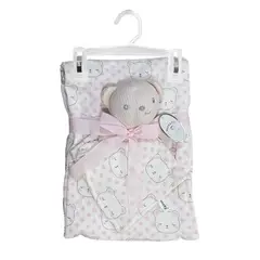 MUNDO BEBE - Cobertor Cobija Bebe Antialérgica Con Peluche De Apego