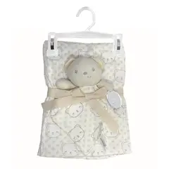 MUNDO BEBE - Cobertor Cobija Bebe Antialérgica Con Peluche De Apego