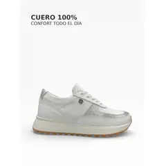 CALZADO BONT - Tenis Mujer Cuero 100% Blancos Elegantes, Cómodos y Resistentes Bont Catania