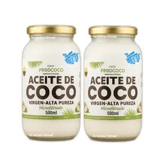 PRODCOCO - Aceite de Coco Virgen Alta Pureza 500 mL X2