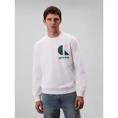 CALVIN KLEIN - Saco blanco de felpa con logotipo