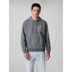 CALVIN KLEIN - Buzo verde de felpa con logotipo