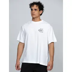 CALVIN KLEIN - Camiseta blanca con gráfico de monograma