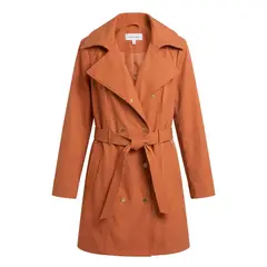 CALVIN KLEIN - Chaqueta naranja trench softshell de doble botonadura
