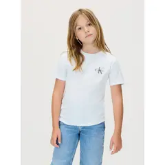 CALVIN KLEIN - Camiseta blanca infantil con monograma