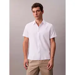 CALVIN KLEIN - Camisa blanca classic de tejido arrugado