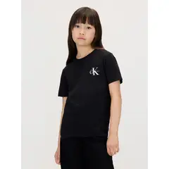 CALVIN KLEIN - Camiseta negra infantil con monograma