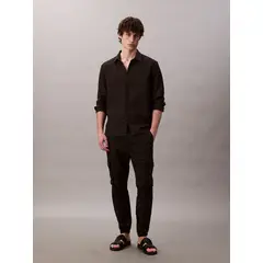 CALVIN KLEIN - Pantalones negro cargo skinny de ripstop