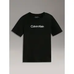 CALVIN KLEIN - Camiseta negra con logo infantil