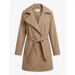 CALVIN KLEIN - Chaqueta gris trench softshell de doble botonadura