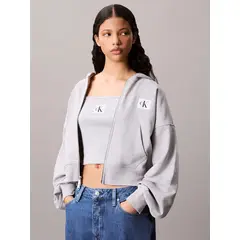 CALVIN KLEIN - Buzo gris con cremallera