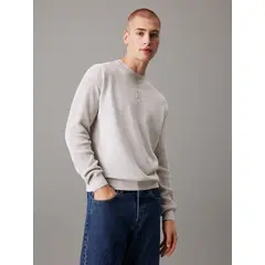 CALVIN KLEIN - Saco gris tejido con monograma