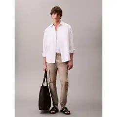 CALVIN KLEIN - Pantalones beige cargo skinny de ripstop