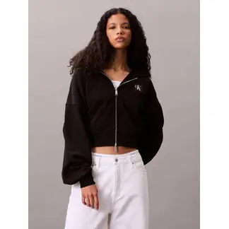 CALVIN KLEIN - Buzo negro con cremallera