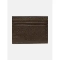CALVIN KLEIN - Tarjetero chocolate de cuero con RFID