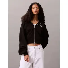 CALVIN KLEIN - Buzo negro con cremallera