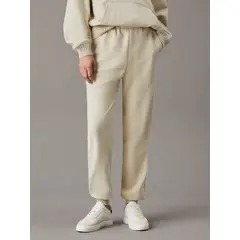 CALVIN KLEIN - Pantalón gris de chándal de felpa de algodón