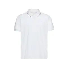 CALVIN KLEIN - Polo blanco de manga corta en tejido piqué