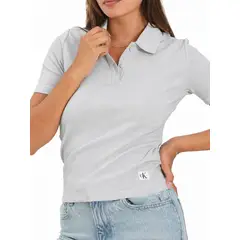 CALVIN KLEIN - Polo gris con insignia