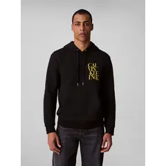 CALVIN KLEIN - Buzo negro de felpa con logotipo