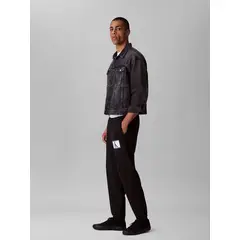 CALVIN KLEIN - Pantalón negro de felpa con logotipo