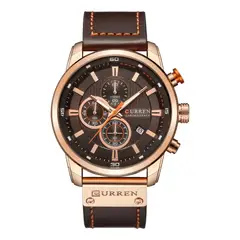 CURREN - Reloj 8291 Cronógrafo En Cuero Para Hombre Café