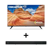 CHALLENGER - Televisor + Barra de Sonido 30W - 50 pulgadas + SB30Y - 4K UHD - UHD 50KG85BT GOOGLETV -