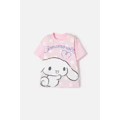 HELLO KITTY - Camiseta de Cinnamoroll manga corta rosa para niña