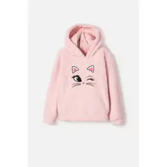 MIC - Buzo de con capucha rosa para niña