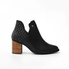ANTONINA SHOES - Botines en Cuero Negro con Taches