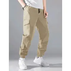ABC - Pantalones Cargo Con Bolsillo Con Solapa Cordón Ajustable