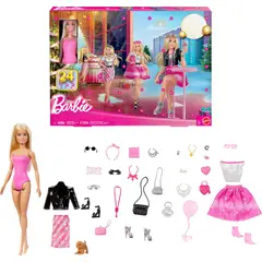 BARBIE - Doll Calendario de Adviento con 24 Sorpresas de Ropa y Accesorios